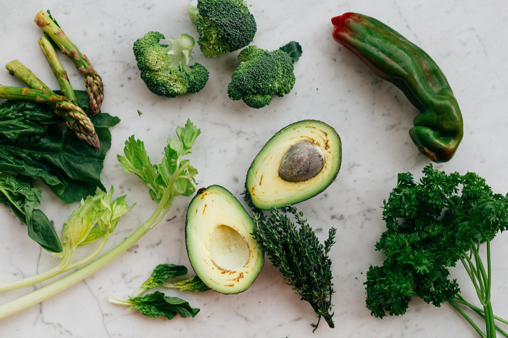 Image of different green vegetables